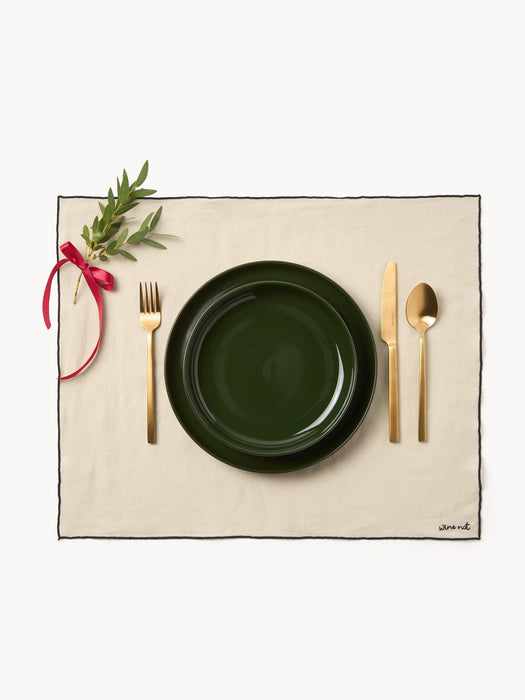 Embroidered Linen Placemats Cosmo Set of 4