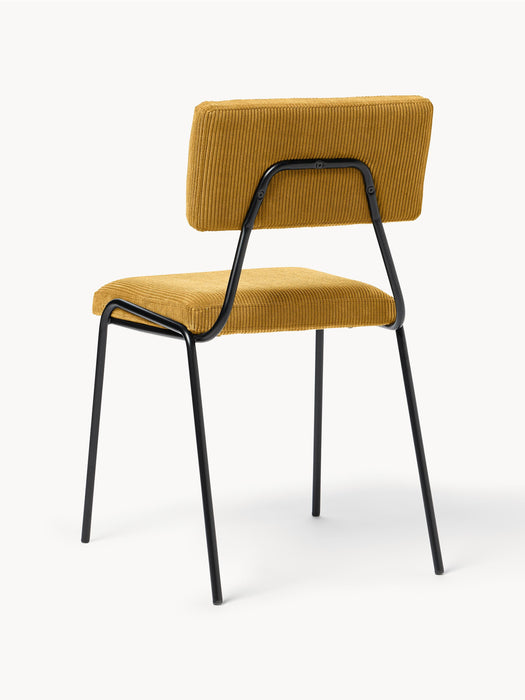 Upholstered Corduroy Chairs Mats Set of 2