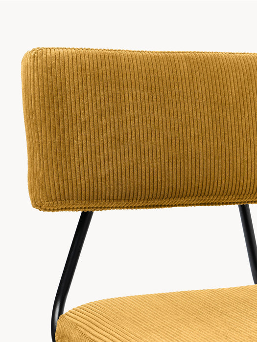 Upholstered Corduroy Chairs Mats Set of 2