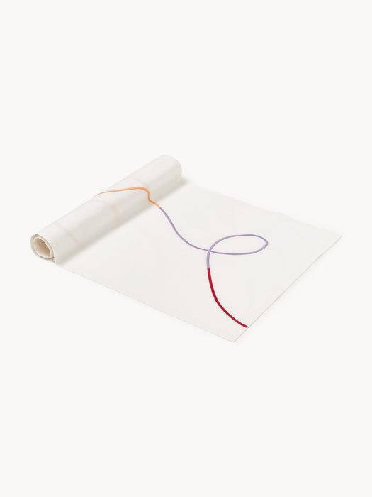 Sue Table Runner with Abstract Embroidery