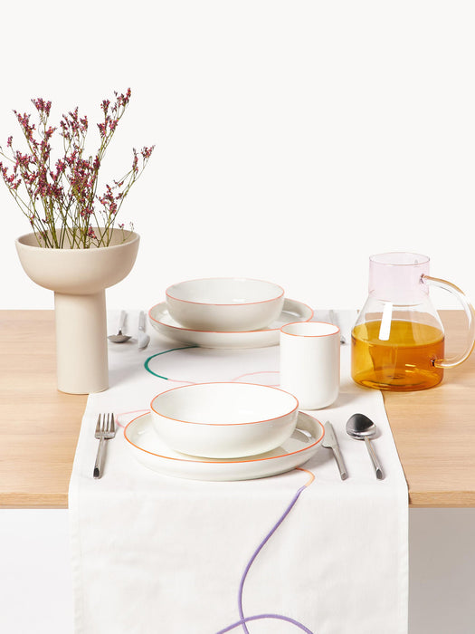 Sue Table Runner with Abstract Embroidery