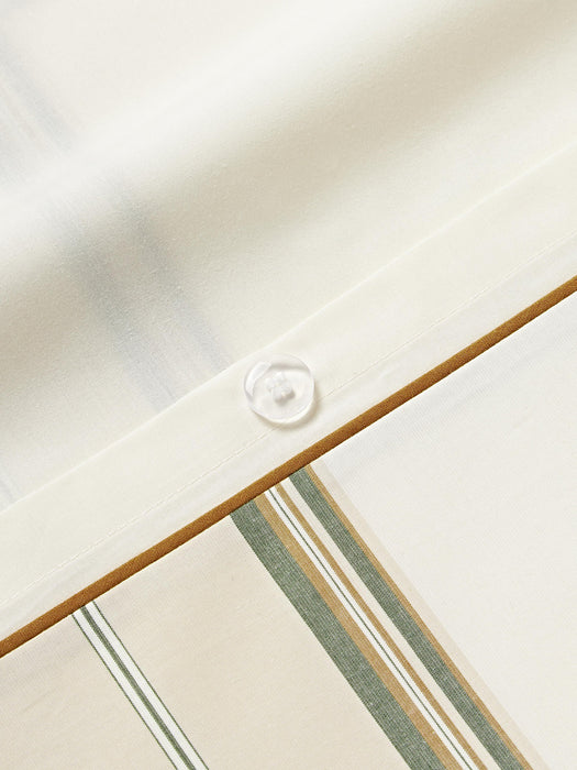 Scarlet Checked Cotton Percale Duvet Cover with Piping