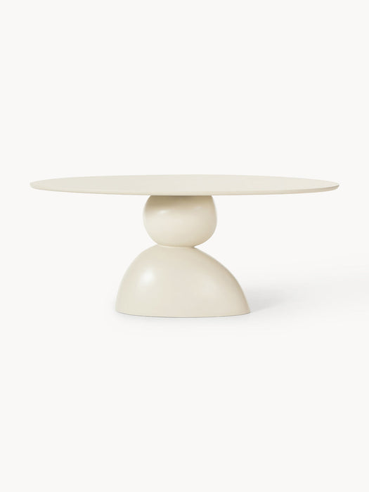 Sahra Oval Dining Table with Organic Design, 180 x 90 cm