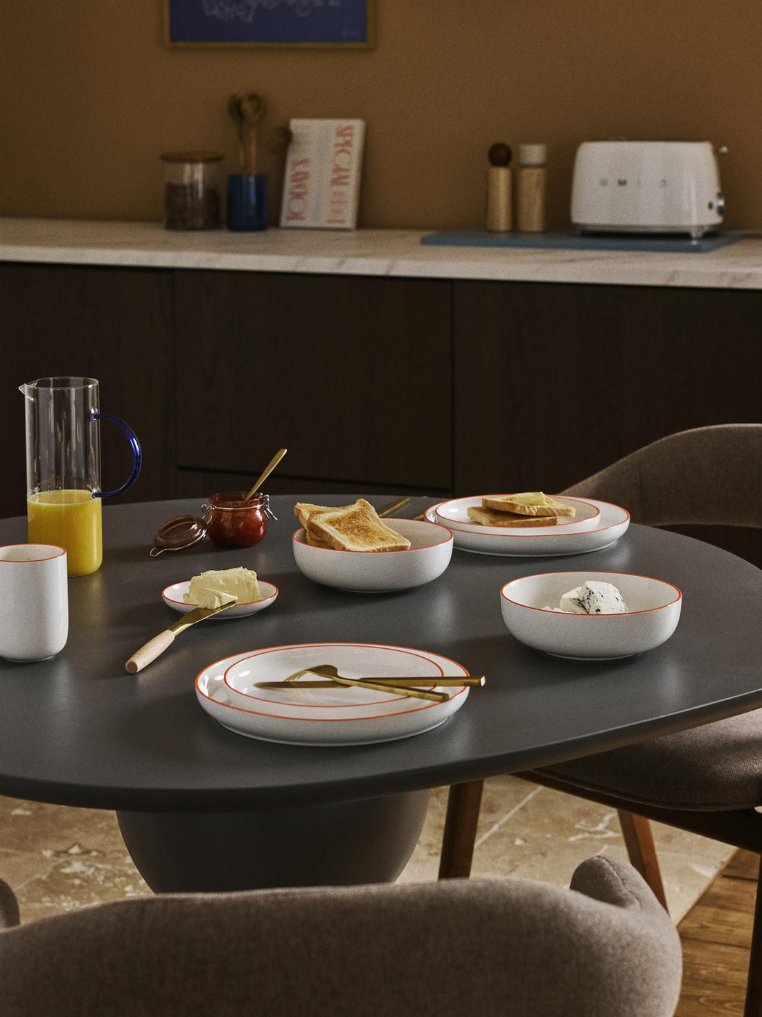 Facile Porcelain Tableware Set, 6 People, Set of 18