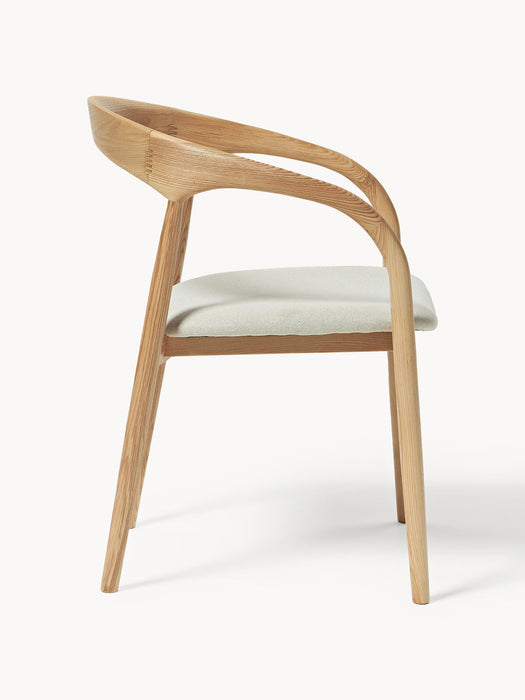 Camille Ash Wood Dining Chair with Seat Cushion