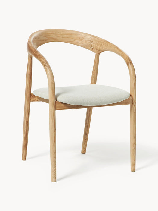 Camille Ash Wood Dining Chair with Seat Cushion