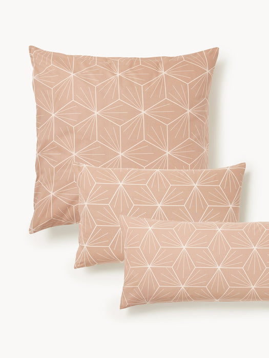 Reversible Cotton Pillowcase Ilda with Geometric Print