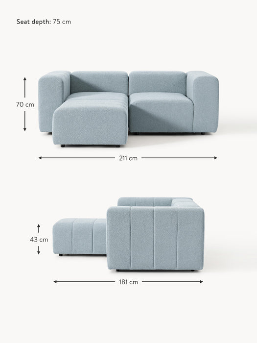 Boucl Modular Sofa Lena 2-seater with Ottoman leftright