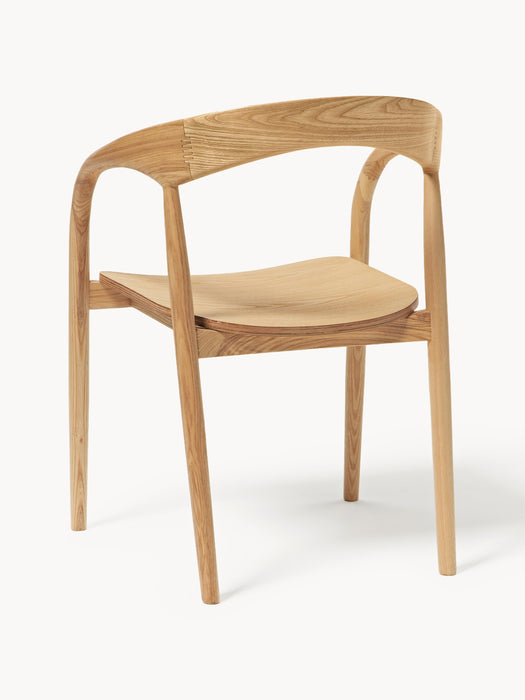 Ash Wood Dining Chair Camille with Armrests