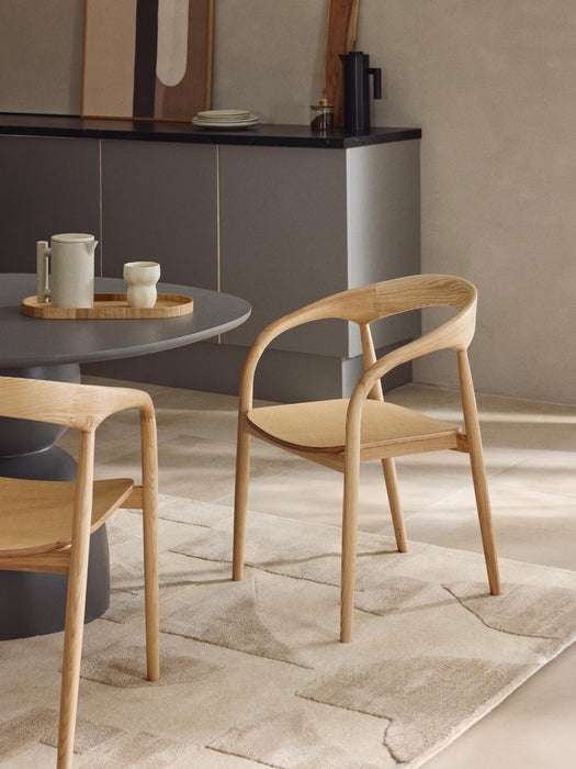 Ash Wood Dining Chair Camille with Armrests