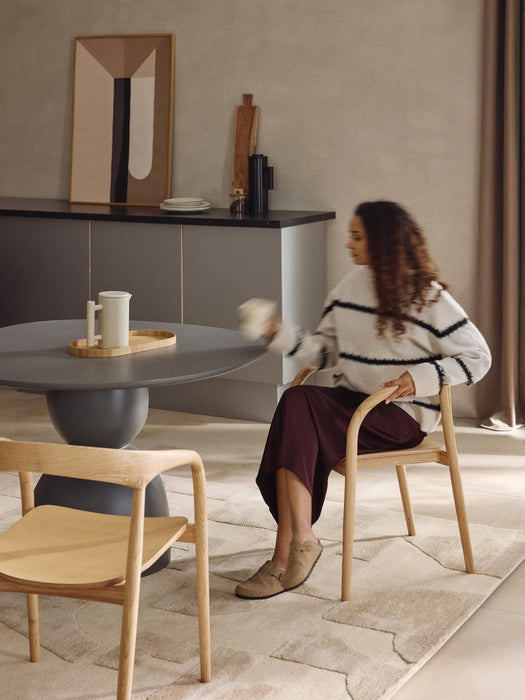 Ash Wood Dining Chair Camille with Armrests