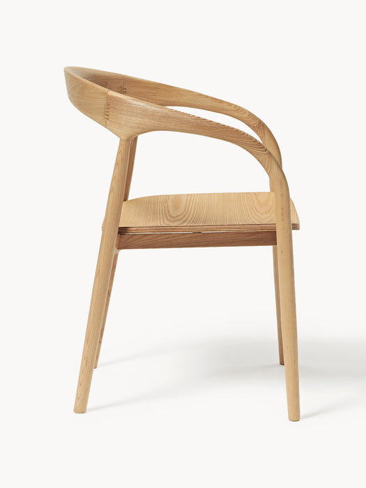 Ash Wood Dining Chair Camille with Armrests
