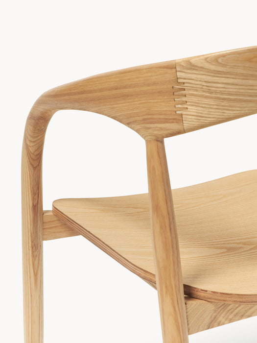 Ash Wood Dining Chair Camille with Armrests