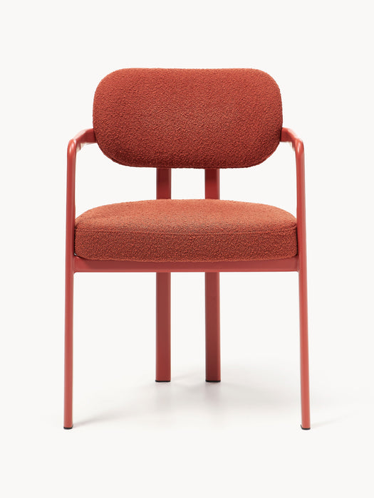 Upholstered Boucl Dining Chair Adrien with Armrests