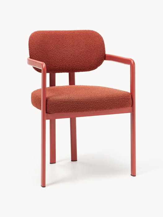 Upholstered Boucl Dining Chair Adrien with Armrests