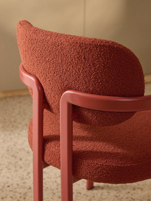 Upholstered Boucl Dining Chair Adrien with Armrests
