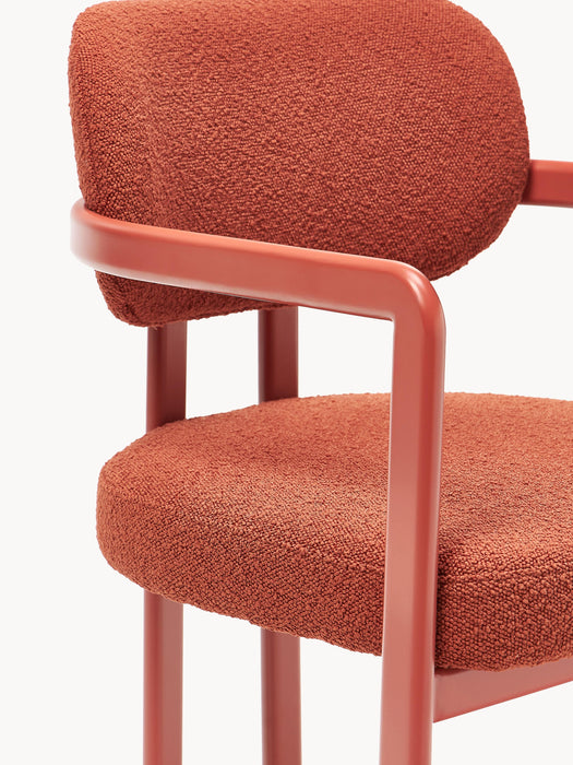 Upholstered Boucl Dining Chair Adrien with Armrests
