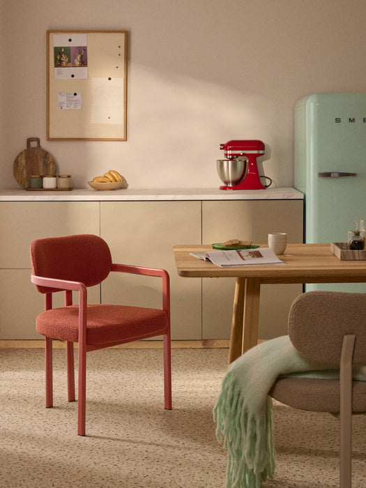 Upholstered Boucl Dining Chair Adrien with Armrests