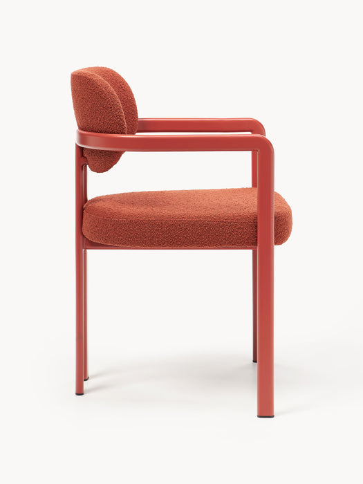 Upholstered Boucl Dining Chair Adrien with Armrests