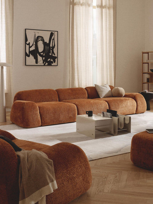 Modular Teddy Boucl Sofa Wolke 4-seater