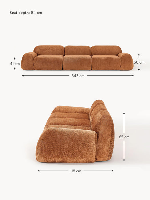 Modular Teddy Boucl Sofa Wolke 4-seater
