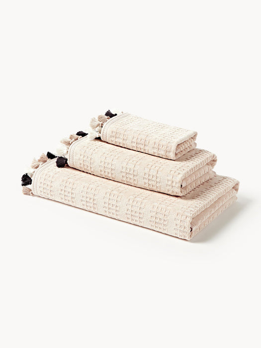 Tallulah Velour Towel Set with Decorative Fringes, in various set sizes