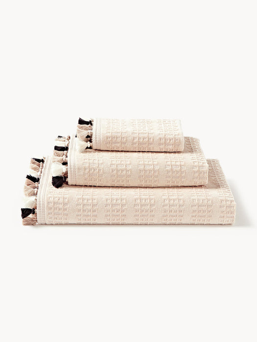 Tallulah Velour Towel Set with Decorative Fringes, in various set sizes