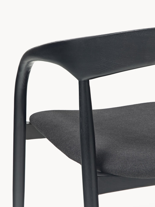 Ash Wood Dining Chair Camille with Seat Cushion