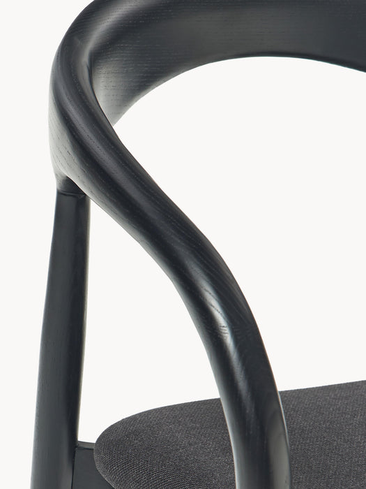 Ash Wood Dining Chair Camille with Seat Cushion