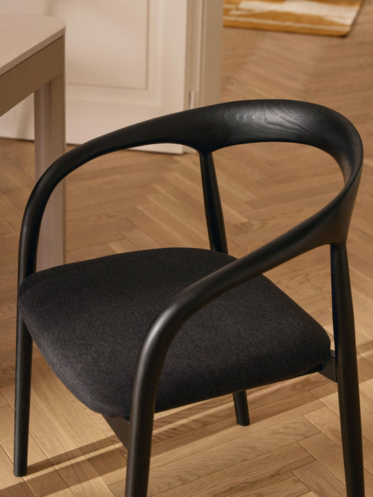 Ash Wood Dining Chair Camille with Seat Cushion