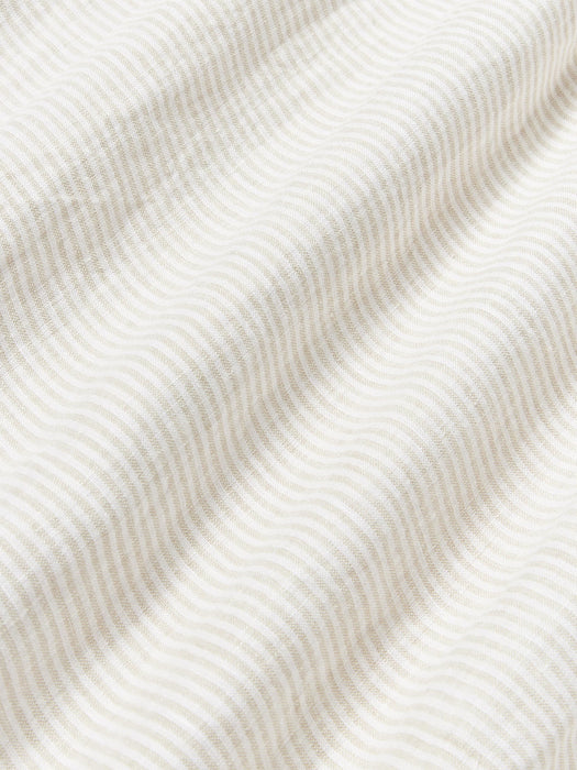 Rinna Washed Linen Bed Sheet with Fine Stripes