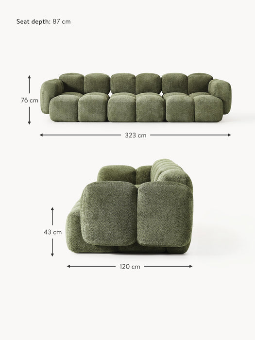 Modular Teddy-Boucl Sofa Tayla 4-seater