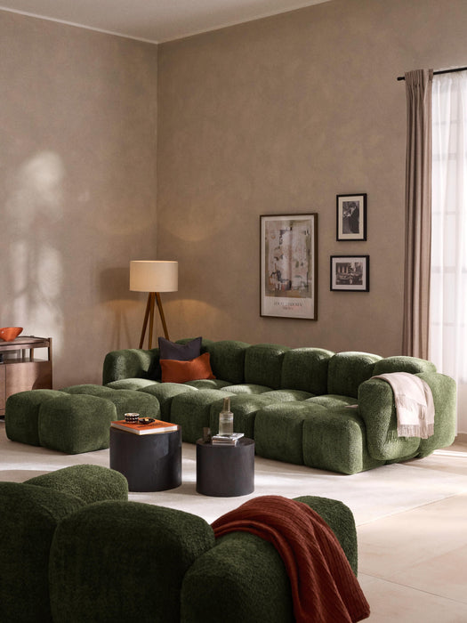Modular Teddy-Boucl Sofa Tayla 4-seater