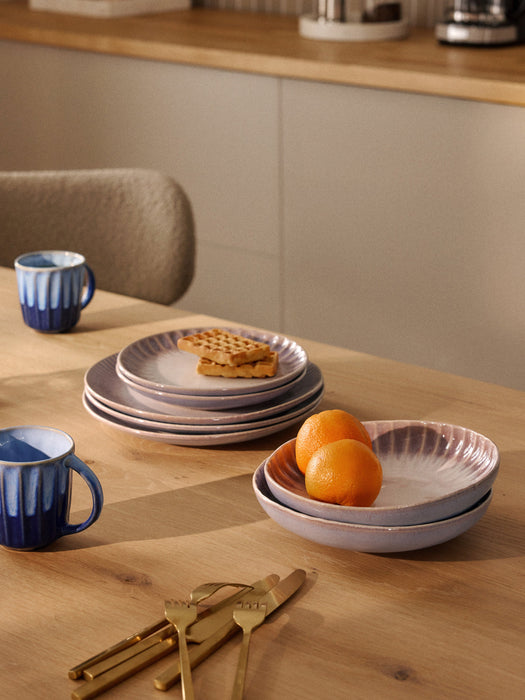 Handmade Vinci Soup Plates with Reactive Glaze Set of 4