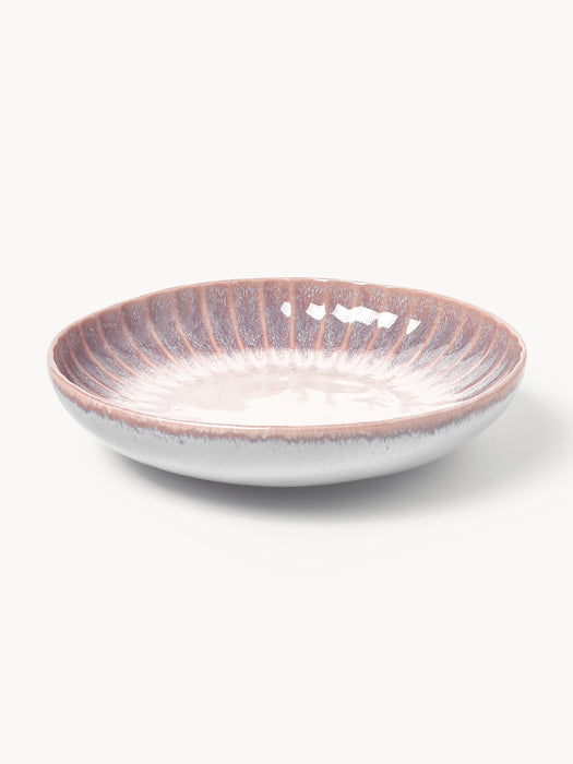Handmade Vinci Soup Plates with Reactive Glaze Set of 4