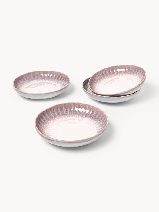 Vinci Handmade Soup Plates with Reactive Glaze, Set of 4