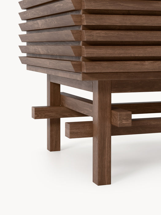 Oak Wood Bedside Table Pierce