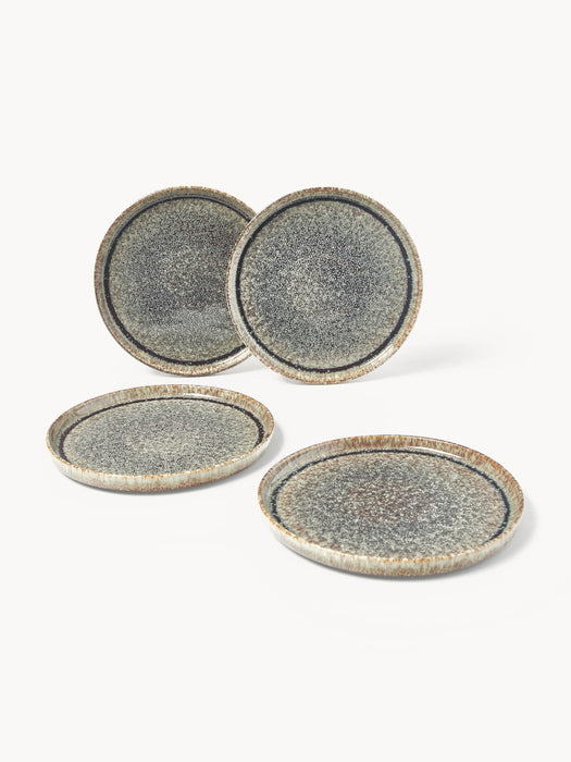 Danza Handmade Breakfast Plates with Reactive Glaze, Set of 4