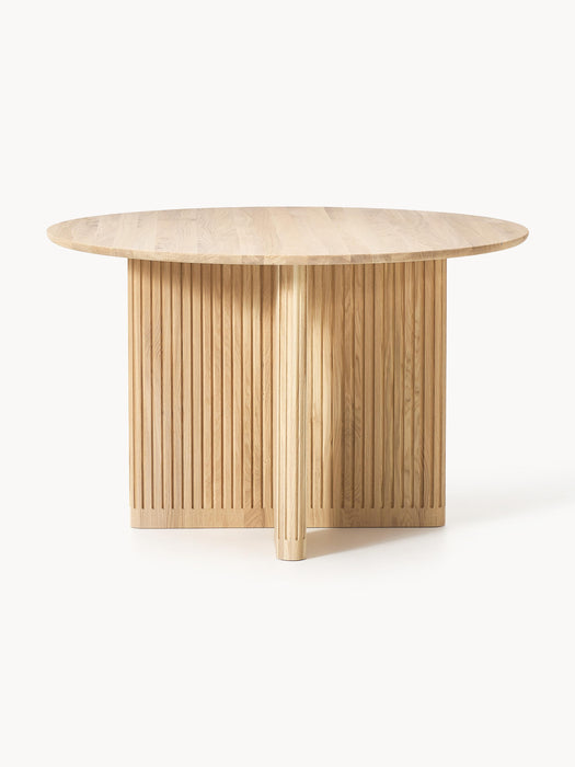 Round Oak Wood Dining Table Jolka 120 cm