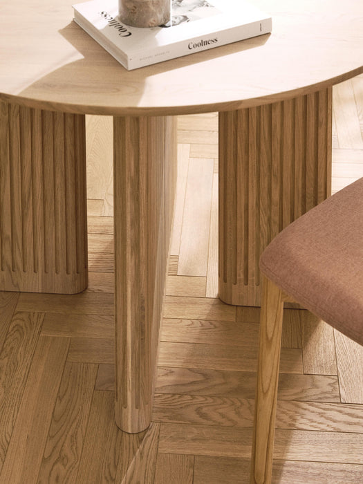 Round Oak Wood Dining Table Jolka 120 cm