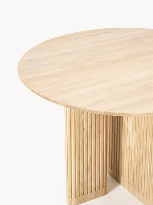 Round Oak Wood Dining Table Jolka 120 cm