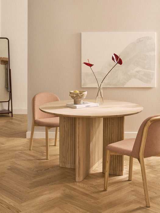 Jolka Round Oak Wood Dining Table, Ã 120 cm