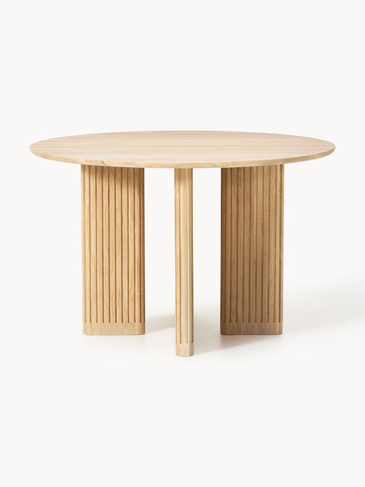 Round Oak Wood Dining Table Jolka 120 cm