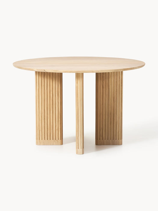Jolka Round Oak Wood Dining Table, Ã 120 cm