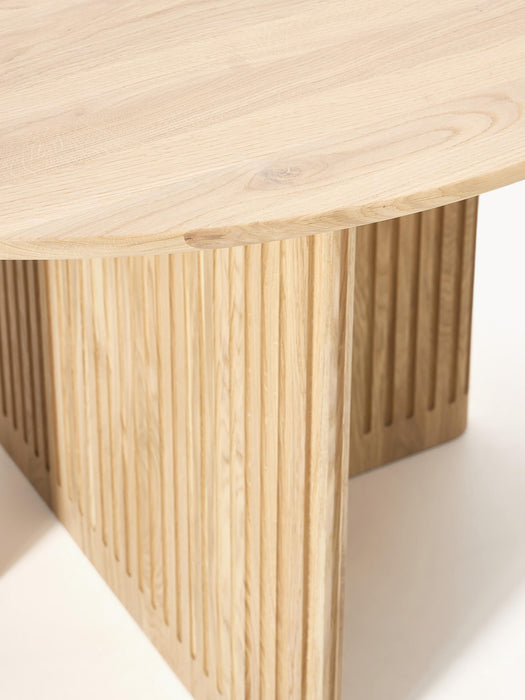 Round Oak Wood Dining Table Jolka 120 cm