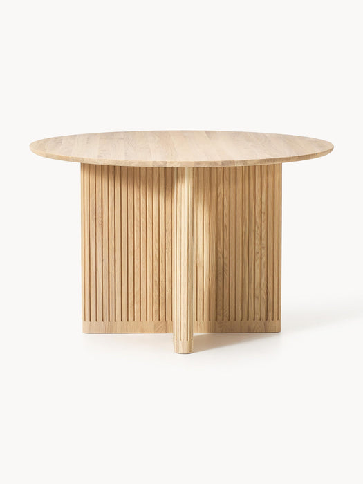 Jolka Round Oak Wood Dining Table, Ã 120 cm