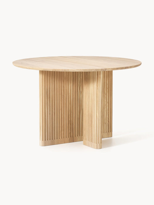 Jolka Round Oak Wood Dining Table, Ã 120 cm