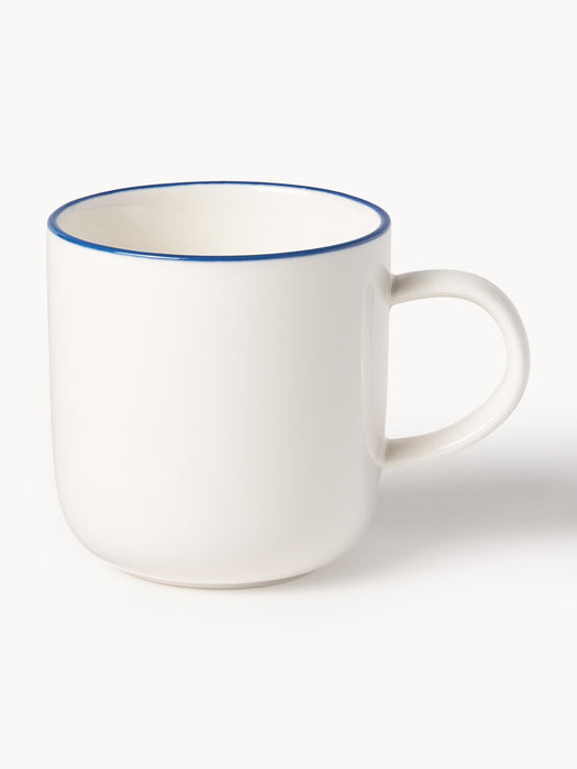 Porcelain Coffee Cups Facile with Saucers Set of 2