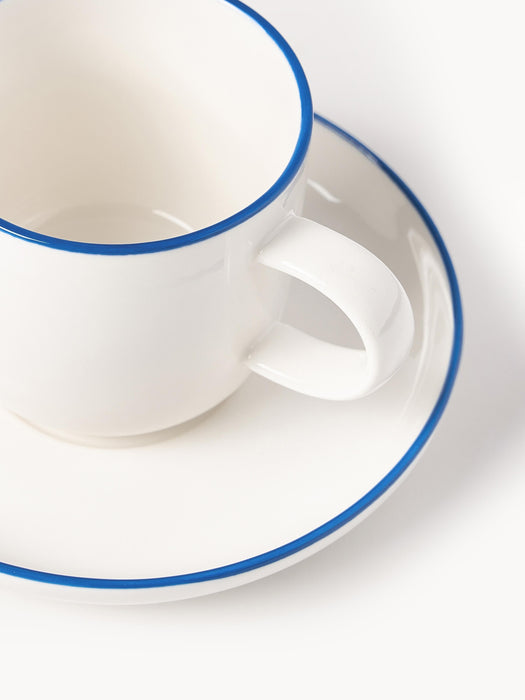 Porcelain Espresso Cups Facile with Saucers Set of 2