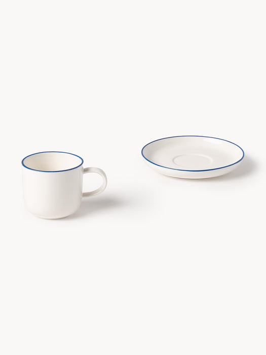 Porcelain Espresso Cups Facile with Saucers Set of 2